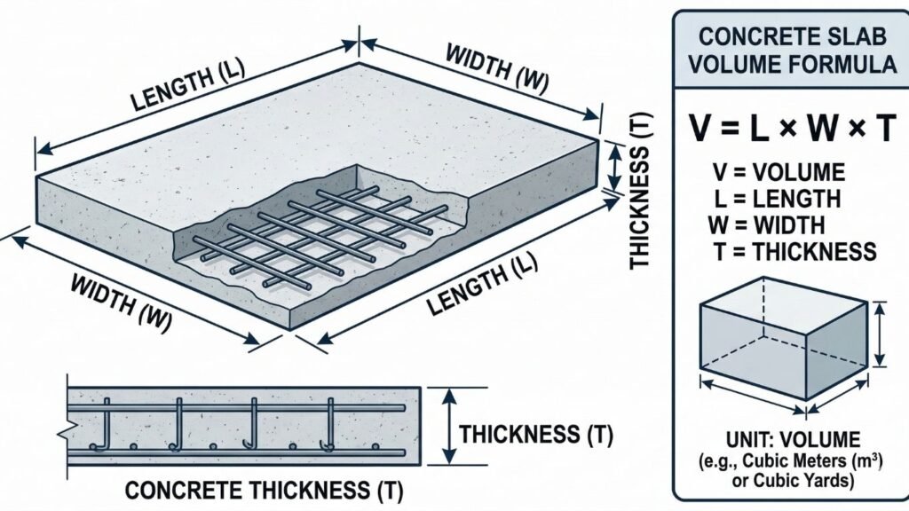 Concrete Slab Volume Diagram