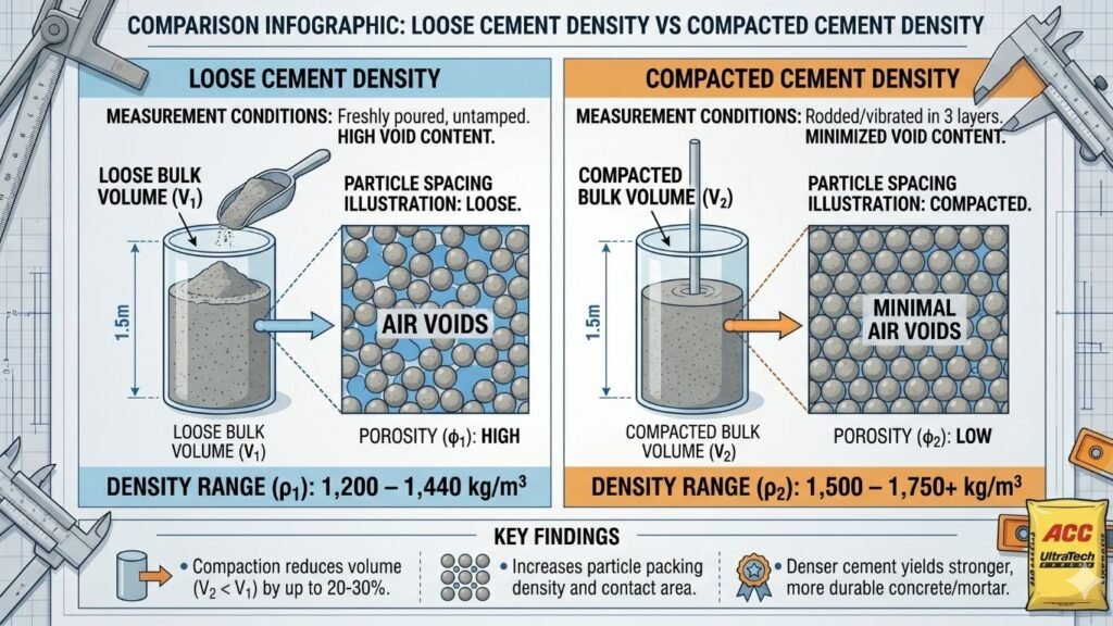 Loose Vs Compacted Cement Density Cement Density Loose Vs Compacted Cement Density